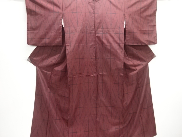 JAPANESE KIMONO / TOKAMACHI TSUMUGI / WOVEN GEOMETRIC